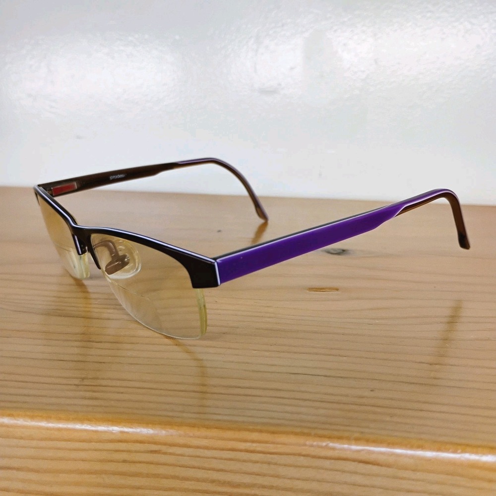 PRODESIGN DENMARK BROWN PURPLE EYEGLASSES FRAMES 52-17-140 Japan And Case